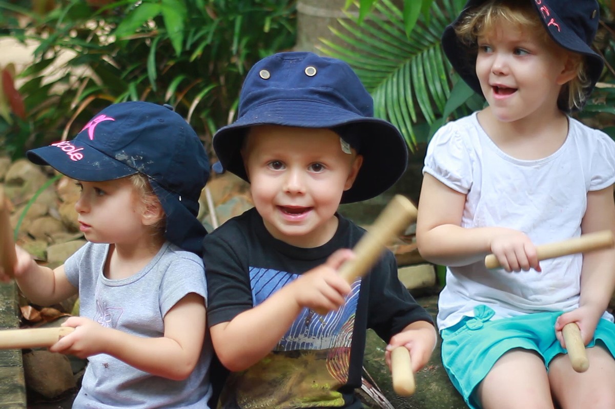 Playing music in the rainforest